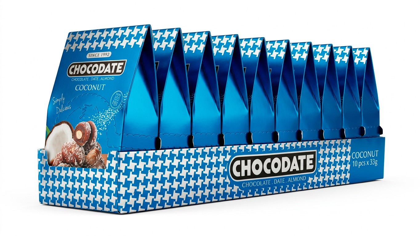 Chocodate Coco e chocolate ao leite — 33 g • display com 10 unidades