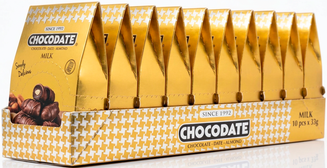 Chocodate Chocolate ao leite — 33 g • display com 10 unidades