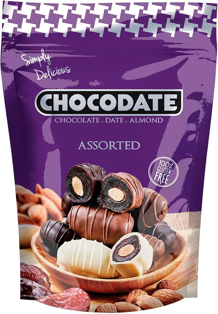 Embalagem roxa Chocodate Assorted de 90 g